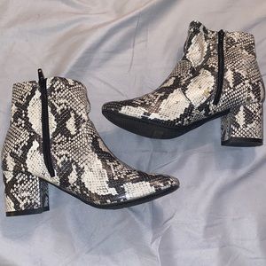 Snake skin booties